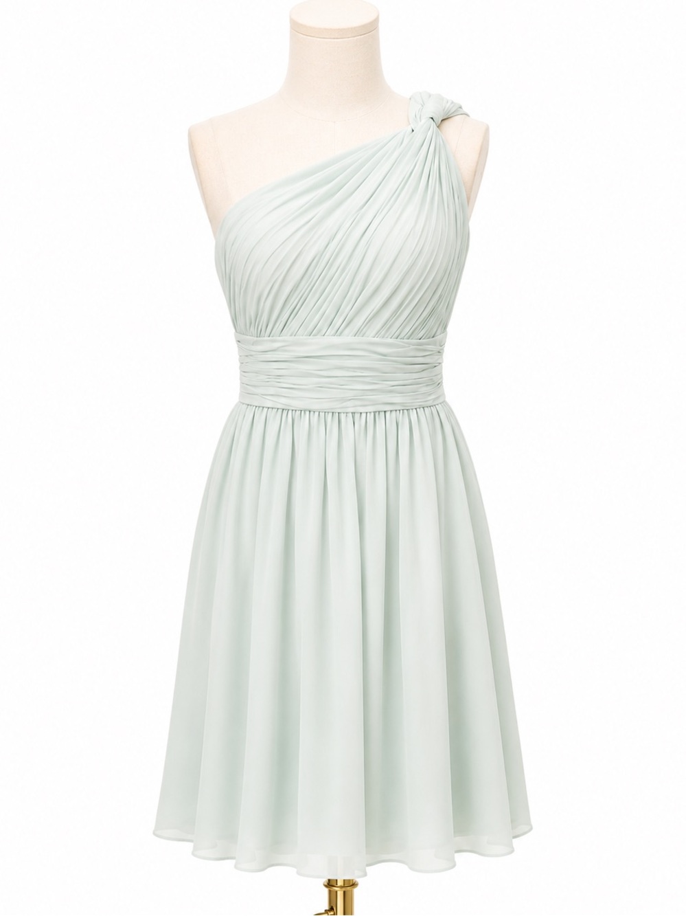 Donna Morgan Mint One Shoulder Bridesmaid Dress Size 8 Wedding Guest Formal - Picture 1 of 8